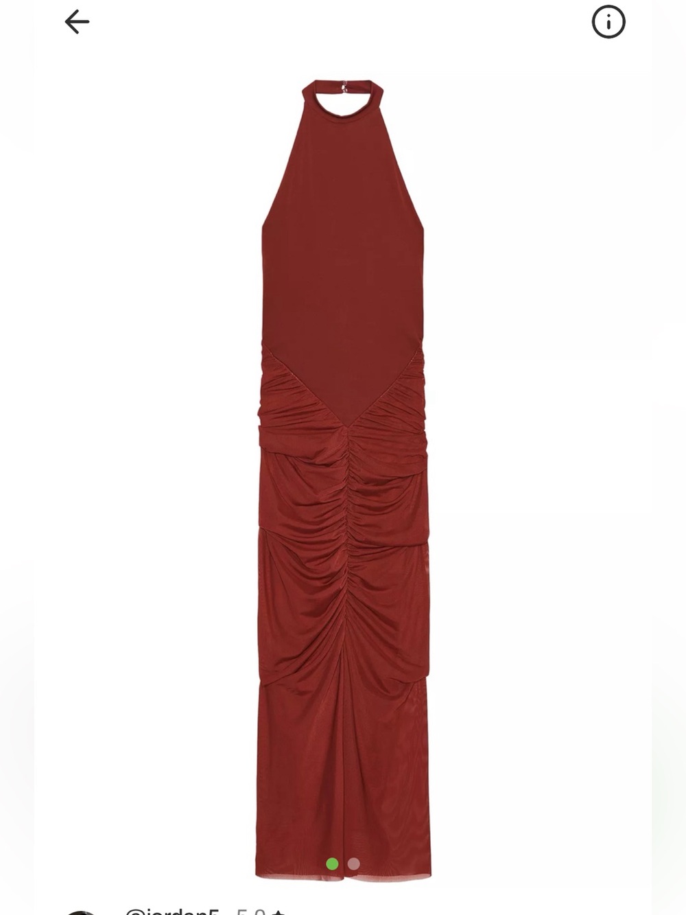 Zara Ruched Maxi dress in dark red
